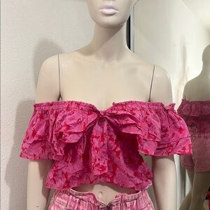 VICI Floral Pink Off-Shoulder Top